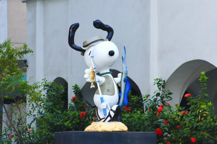 Rehabilitan emblemática estatua de Snoopy en el Centro Histórico