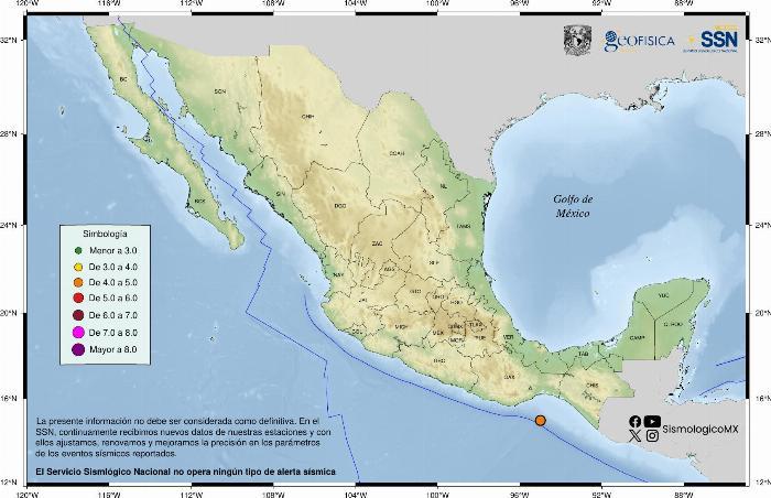 Se activa alerta sísmica tras el sismo en Oaxaca; no se percibió en Colima